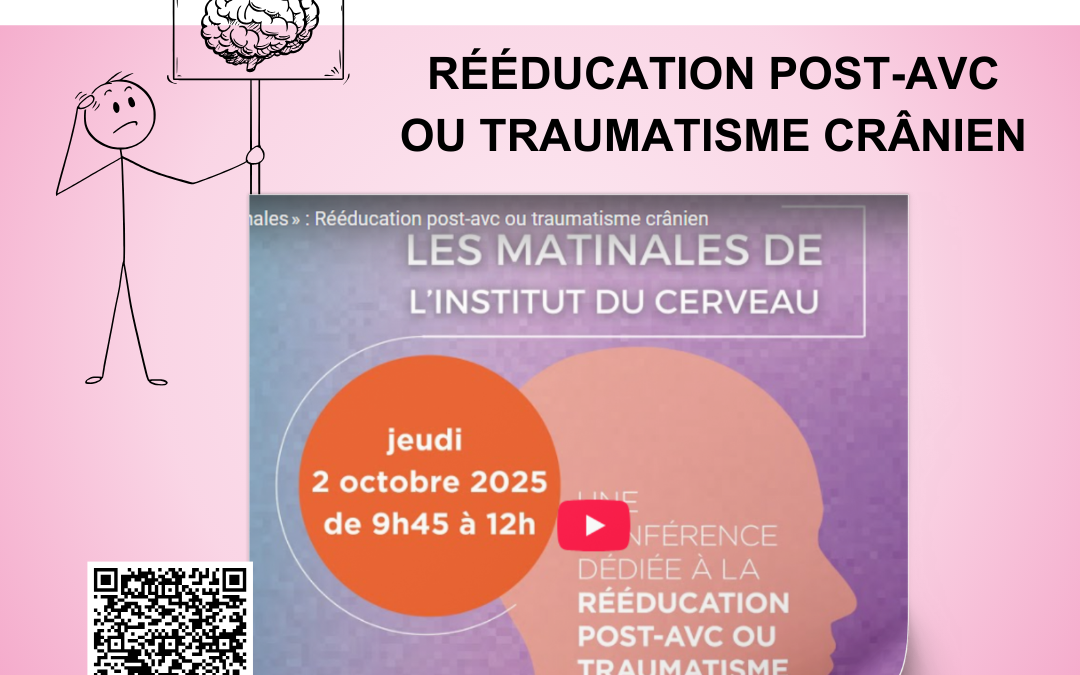 2 octobre 2025 – Les Matinales de l’Institut du Cerveau : Rééducation après AVC ou traumatisme crânien